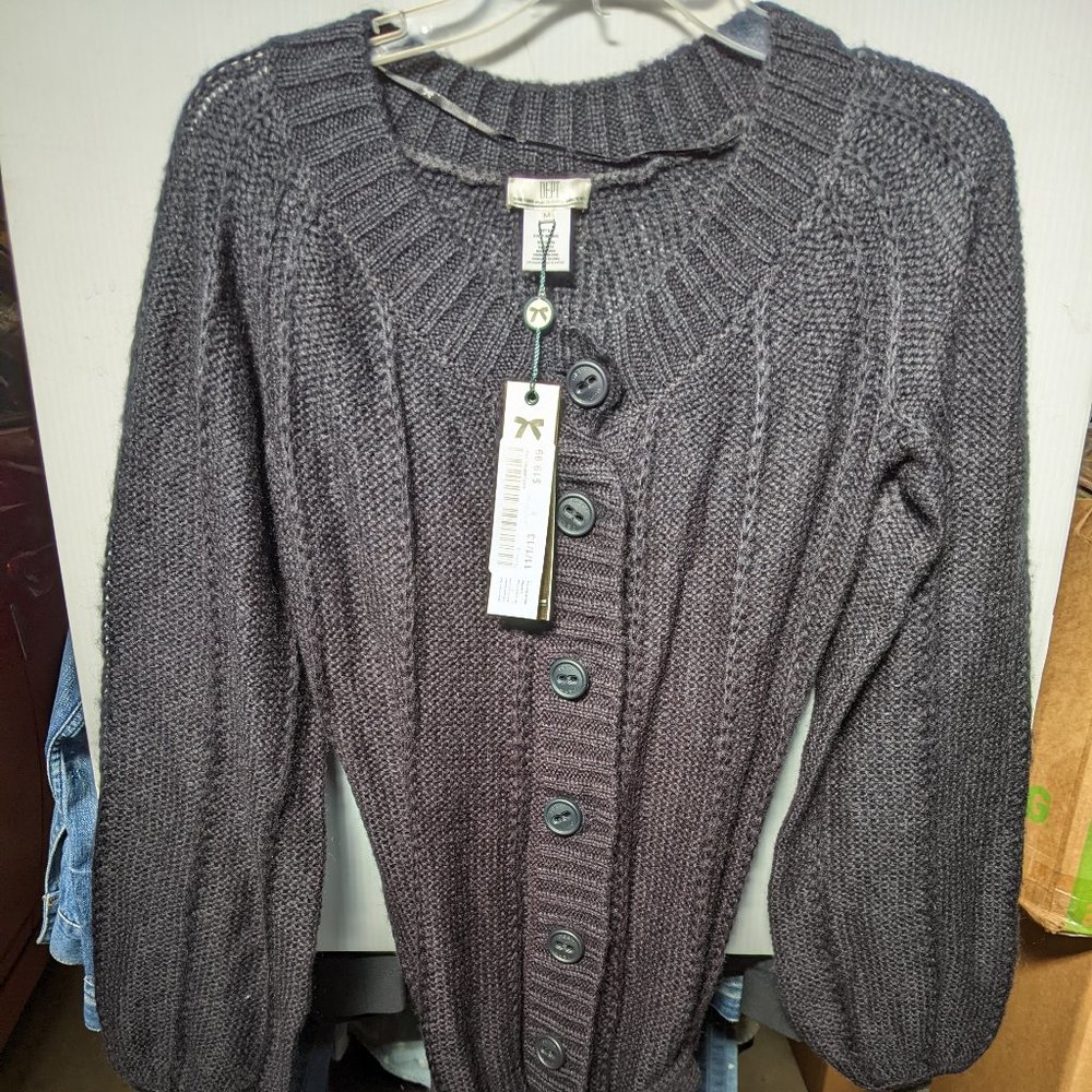 D.E.P.T. Women Sweater Chunky Cardigan Coat Knit Belted